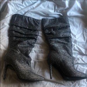 Jessica Simpson Gunmetal Gray Slouchy Heeled Boots